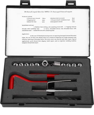 Allecto - Herschroefdraadset - Reparatieset - Roestvrijstaal - M9x1.25 - Draadinsluitingen - Hoogspanningsschakelaars - Geschikt voor auto-onderdelen