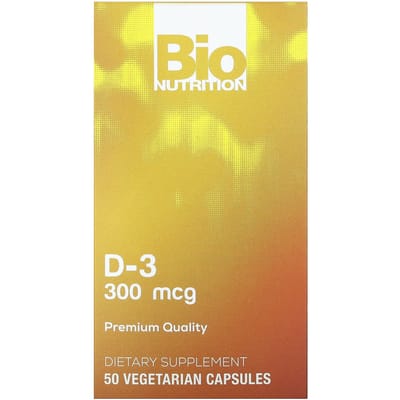 Bio Nutrition, D-3, 300mcg, 50 gélules végétales