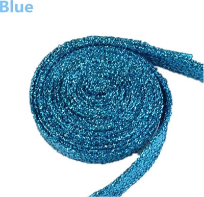 2 Paar mooie Glitter Schoenveter 100cm Blauw - Veter - Lace - Strikken - Kleur