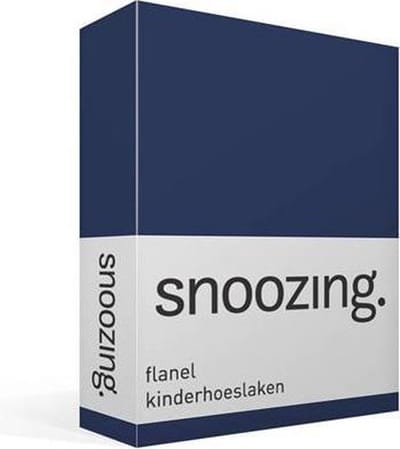 Snoozing - Flanel - Kinderhoeslaken - Ledikant - 60x120 cm - Navy