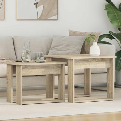 vidaXL - Koffietafel - Set - 2 - st - Sonoma - Eik - 50 - x - 52 - x - 42 - cm - Bewerkt - hout