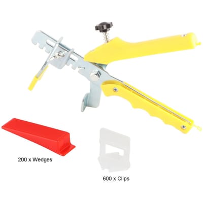 Outils de système de nivellement de carreaux en plastique pour sol et mur 600 clips 200 cales 1 pince noir