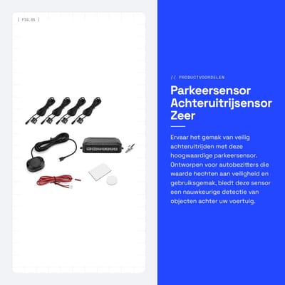 Dailygoods- Parkeersensor Draadloos - Universele 12 V Achteruitrijsensor - Zeer Gevoelig - Detectieafstand 30-250 cm - Inclusief Alarmindicator - Duurzaam Kunststof