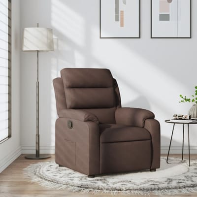 vidaXL - Fauteuil - verstelbaar - stof - donkerbruin