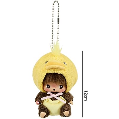 Porte-clés Kawaii Monchhichi Dessin animé Nouveau Pendentif Monchichi Charms à Suspendre pour Sac à Dos Porte-clés Mignon Monchich Cadeau de Fête beige