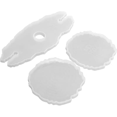3 Stuks Wijnrek Mallen DIY Epoxy Hars Druppellijm Irreguliere Siliconen Gietbakken Set white