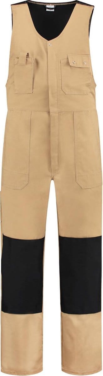 EM Workwear Bodybroek katoen/polyester kaki-zwart maat 56