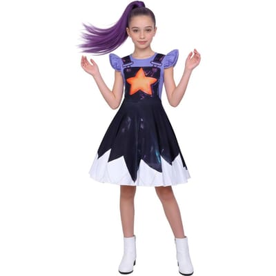 Nieuwe Horror Game IP Karakter Lily Lovebraids Meisjes Kleding Speel Spel Tijd Cartoon Katten dutje Cosplay Kostuum voor Kinderen Verjaardagscadeaus 4T(110) black