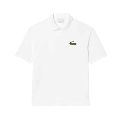 Lacoste Heren L.12.12 Geborduurd Logo Loose Fit Poloshirt (Wit)