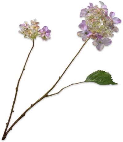 Silk-ka Kunstbloem-Zijden Bloem Hortensia Tak Wit-Lila 71 cm