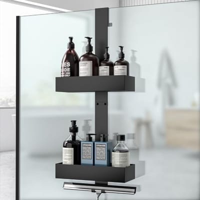 PromoHome Hangend Doucherek - 2-Laags Badkamer Organizer Zonder Boren