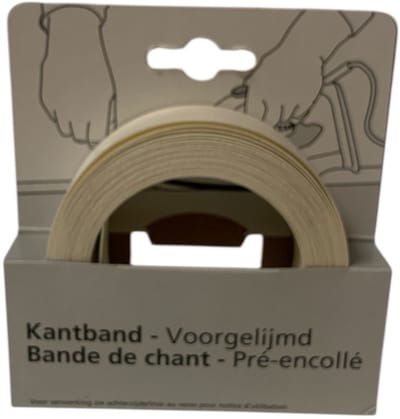 Kantband - wit structuur - 24 mm - 5,0 meter