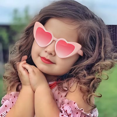 Kinder zonnebril - Kinder zonnebril meisjes - 1 tot 8 jaar - Roze Hartje