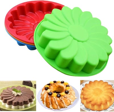 Allecto - Siliconen Taartvormen - Taart bakken - 3 stuks - Willekeurige kleur - Cakevormen voor feestdagen - Voor verjaardag en bruiloft