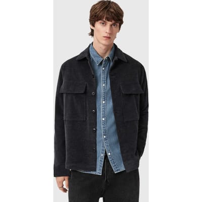 AllSaints Hawker Ls Shirt Night Sky Blue Taglia: XS | Camicie Casual Outlet | Uomo | Nero