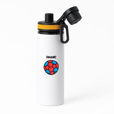 Hacebo® - Handbal met eigen naam waterfles met draaidop oranje - Handbal - Handballer - Sport - water fles - 850ML