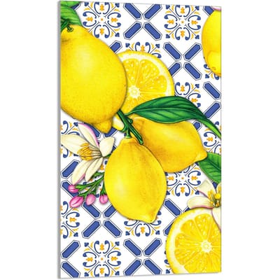 TMK ArtDeko 30x52 - Snijplank van gehard glas - Citroenen - 30x52 cm
