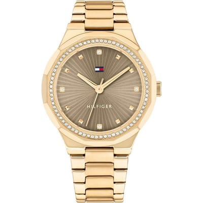 Tommy Hilfiger TH1782725 PIPER Dames Horloge - Mineraalglas - Staal - Goudkleurig - 36 mm breed - Quartz - Vouw/Vlindersluiting - 3 ATM (spatwater)