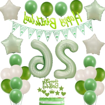 Sage Green Ballonnen voor 26e Verjaardag Versiering, Avocado Groene Decoratie voor Feest, 26 Jaar Vrouw en Man Decoratie, Feestelijke Ballonnen en Decoraties