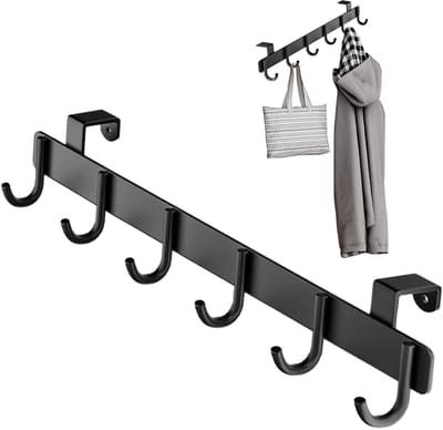 MIVRAY Kapstokken – Metalen Wandkapstok Met Haken Voor Efficiënte Ruimtebesparing, RVS Constructie – Zwart