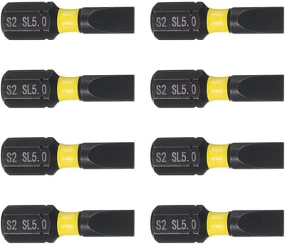Dailygoods- Schroevendraaier Bits 8 Stuks - Magnetische Platte Kop - S2 Staal - 1/4" Hex Shank - 25mm Lengte - Hoge Hardheid