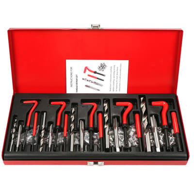 Kit de réparation de filetage M5 M6 Metric8 Metric10 M12, outil fileté, forets hélicoïdaux, 131 pièces 1 kit