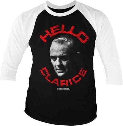 The Silence Of The Lambs Raglan top -S- Hello Clarice Zwart/Wit