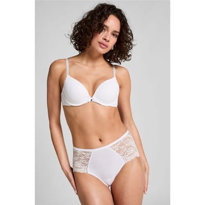 Hunkemöller Dames Lingerie Superslip midi kant - Wit - maat S
