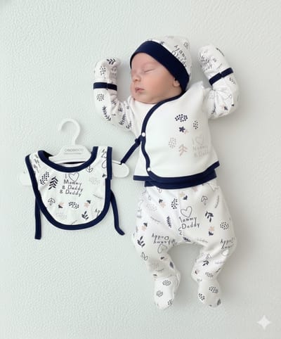 I love mommy daddy - Baby newborn 5-delige kleding set meisjes - Newborn kleding set - Newborn set - Babykleding - Babyshower cadeau - Kraamcadeau