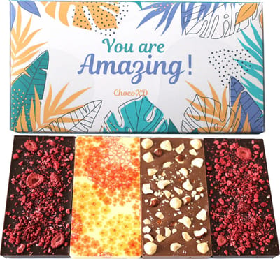Chocolade cadeau - Chocola Brievenbuspakket - Bedankt Chocolade kado - Secretaressedag gift - Handgemaakte Fairtarde Chocolade