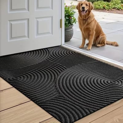 Ulisem - Dirt Trapping Mat voor Binnen en Buiten - Wasbare Deurmat voor Entree, Hal, Tuin en Patio (Zwart, 45 x 75 cm)