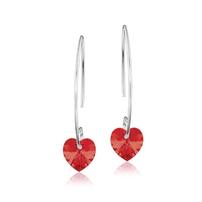 Montebello Oorbellen Liv HZ34 - Swarovski Hart - 925 Zilver Gerhod. - Ø10mm - 35mm