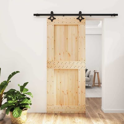 vidaXL - Schuifdeur - 85 - x - 210 - cm - Massief - Pine - Hout - (Onbehandeld)