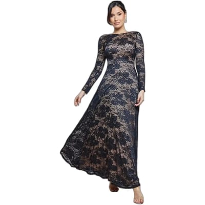Maxi-jurk voor dames Goddiva Scalloped Lace A-Line