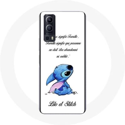 Vivo Y72 Lilo en Stitch Ohana Quote Wit hoesje wit