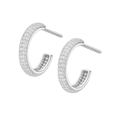 Zilver Oorbellen - Zilver Luxe Oorringen met Zirkonia - Gerhodineerd - Zilver 925- Amona Jewelry