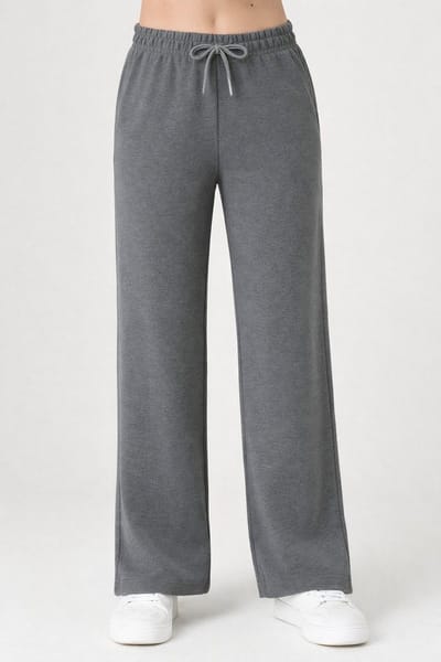 Smith & Solo joggingbroek dames - sportbroek katoen - trainingsbroek volwassenen huisbroek - antraciet - S