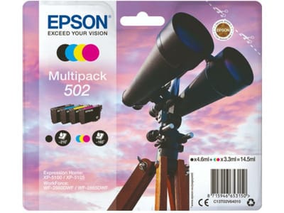 Epson Inktcartridge T02V6, 502 Origineel Combipack Zwart, Cyaan, Magenta, Geel C13T02V64010