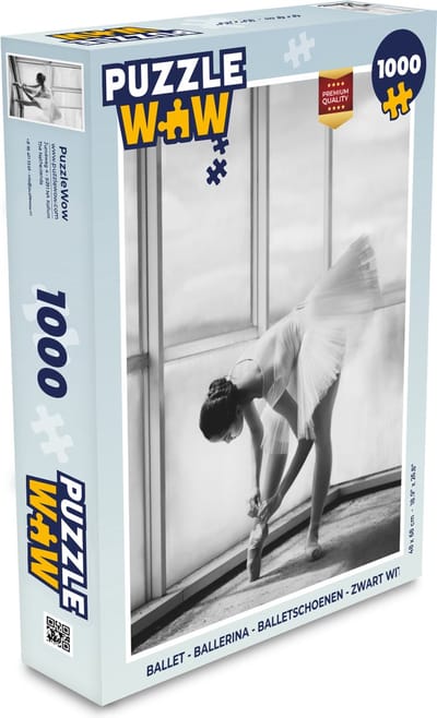 Puzzel Vrouw - Ballet - Ballerina - Balletschoenen - Zwart wit - Legpuzzel - Puzzel 1000 stukjes volwassenen