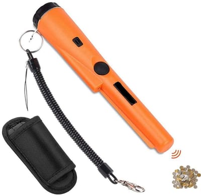 GELLDG Kleine draagbare metaaldetector - IP66 waterdicht - met leren etui en LED-indicator - Geschikt voor het detecteren van goud, sieraden en zilver.