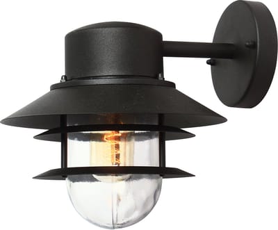 Landelijke Wandlamp - Steady Lighting - Metaal - Landelijk - E27 - L: 26cm - Voor Buiten - Woonkamer - Eetkamer - Zwart