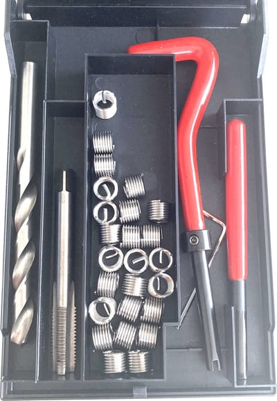 30-delig Schroefdraad reparatie set met Helicoil stuks - Schroefdraad reparatieset - Metrisch - RVS draadbussen - HSS spiraalboor - HSS draadtap - Montage hulpstuk - Tappenbreker - Inbussleutel - M8x1.25