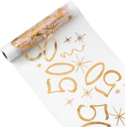 Tafelloper - Gouden Rol - Voor 50e Verjaardagsdecoratie - 28 cm x 10 m