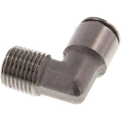 8mm x R1/4'' 90 graden L-verbinding RVS Insteekfitting Buitendraad FKM
