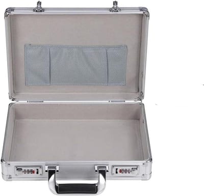 Aluminium Aktetas - Combinatiekluis Documententas - Zakelijk Transport - Veilig Cijferslot - 36x24x10cm - Zilver