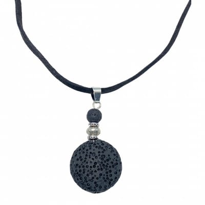 Ketting-Lava Steen verstelbaar zilverkleur - Charme Bijoux