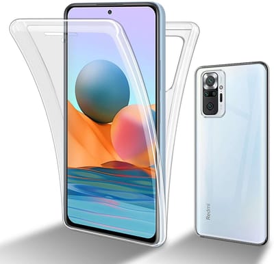 Cadorabo Hoesje geschikt voor Xiaomi RedMi NOTE 10 PRO in TRANSPARANT - 360° Full Body Case Cover Beschermhoes Voor- en achterbescherming, all-round bescherming met displaybescherming