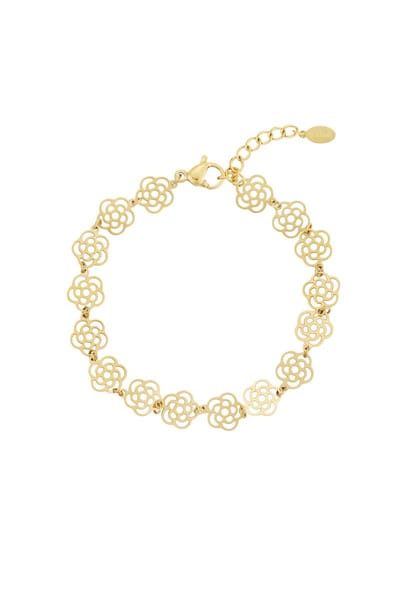 Goudlief Rozen armband - Goud - Roestvrij staal - Verkleurt niet - Cadeau - Goudlief.nl