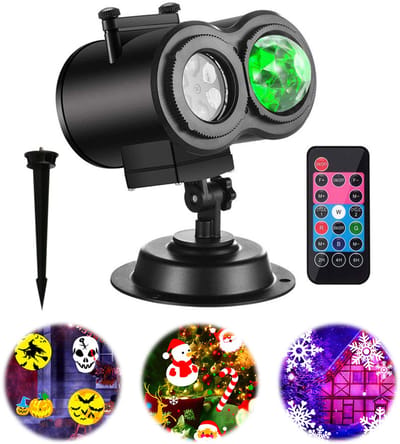 Halloween Kerst Projector Licht - met 12 Diavoorstelling Patronen, Afstandsbediening - voor Kerstmis, Nieuwjaar, Verjaardag, Halloween, Thanksgiving Decoraties