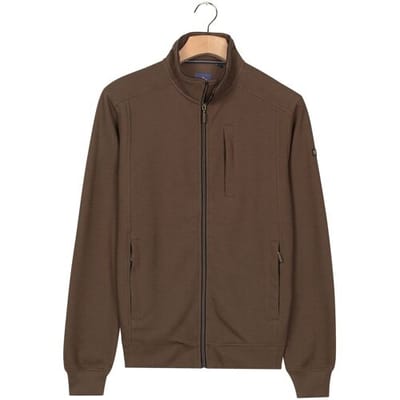 Baileys Vest Sweat Cardigan Zip Uni Color Hi-Low Structure Interlock Mushroom / male